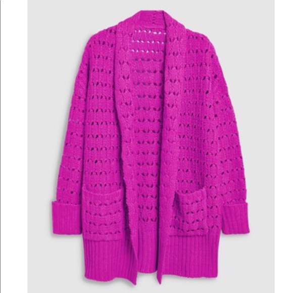 bright pink chunky cardigan